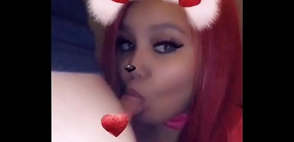  Lightskin Ebony Slut EXPOSED Sucking White Dick On Snapchat